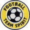 2 x Fussball Patch 60 mm gestickt gelb/Football Team Spirit/Applikation Aufbügler Aufnäher Bügelbild/Team Dress Trikot Shirt Short Cap Tasche Fußball Mannschaft Verein Fan (Gelb)