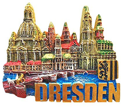 Kühlschrankmagnet, Motiv: Dresden-Deutschland, 3D-Souvenirs, Aufkleber, Heim- und Küchendekoration, Deutschland, Kühlschrankmagnet aus China