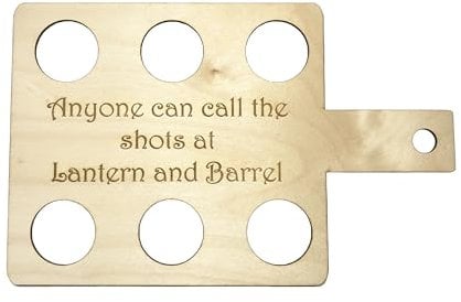Personalised Shot Glass Carrying paddle - Engraved Bar Item with your message
