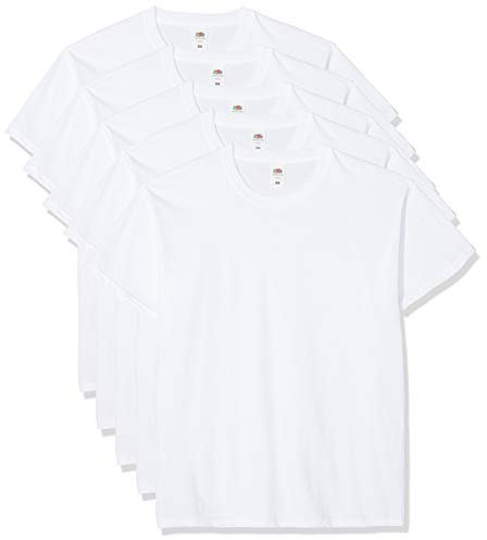 Fruit of the Loom Men's Original Tee, 5 Pack T-Shirt, White (White 30), Small (Size:S) (Pack of 5)
