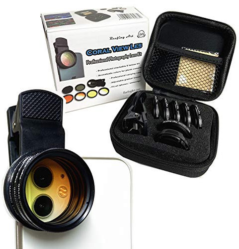 Reefing Art Coral View Lens Professional Photography 10 in 1 Kit 2 Inch Wide Angle Zoom Lens for Smartphones