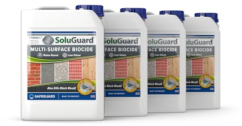 Soluguard Multi Surface Biocide (4 x 5L) - High Strength, Ready For Use Against Fungi, Mould, and Algae on Internal and External Walls & Surfaces
