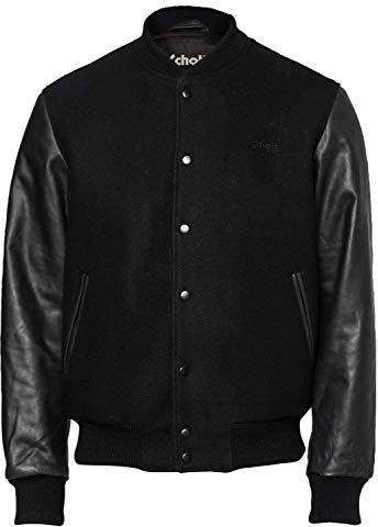 Schott NYC Lcusa Giacca di Pelle, Nero/Nero, L Uomo