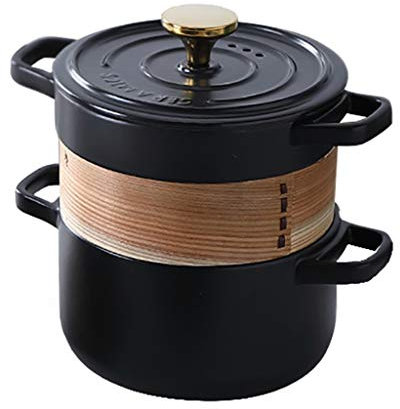 Cooking Dual-Purpose Casserole Clay Pots MEC Clay Cookware Natural Terracotta with Steamer ( Size : 1.35L and 2.6L )