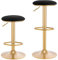 WOLTU Juego de 2 Taburetes Bar de Altura Ajustable Entre 60 y 80,5 cm, Sillas Altos Giratorios 360° con Asiento Terciopelo para Comedor, Salón y Barra de Cocina, Negro, BH302sz-2