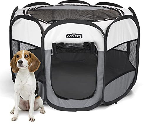 Nobleza - Welpenlaufstall Tierlaufstall Faltbar für Hunde, Oxford Wasserdichter Laufstall Tierlaufstall für Hunde Hasen Meerschweinchen Katzen für innern Oder Außen, 92x92x58cm