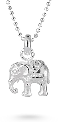 Drachenfels Ganesha Elefanten-Anhänger klein I Edler Kettenanhänger aus 925 Sterling Silber I Nickelfreier Silber-Anhänger in Goldschmiedequalität gefertigt I D GAN 34/AG