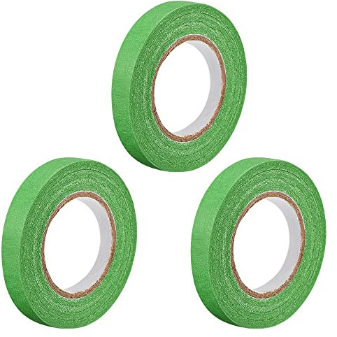 sourcing map 3 Stück Abdeckband Malerband Rollen 12mm 0.48 Zoll Breite 20m 21 Höfe Hellgrün