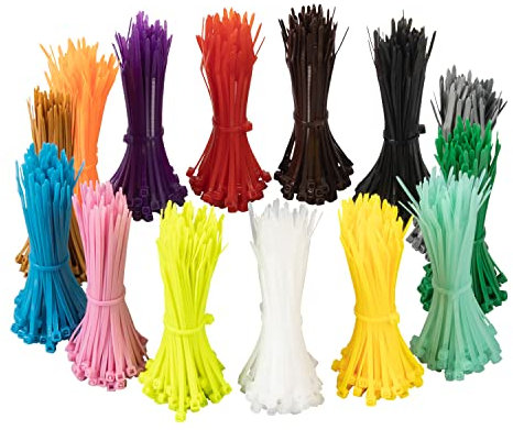 XINGO 1400 Stück Farbige Kabelbinder, 100mm x 2.5mm Kabelbinder farbig bunt, 14 Verschiedene FarbtöneKabelbinder, für Kabelmanagement,Garten Dekoration,Gartenkunst- UV-Beständig