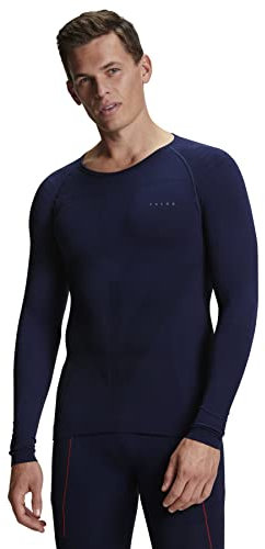 FALKE Herren Baselayer-Shirt Warm Round Neck M L/S SH Funktionsgarn Schnelltrocknend 1 Stück, Blau (Space Blue 6116), S