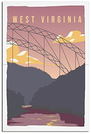 Vintage Reiseposter West Virginia Leinwand Wandkunst Poster Dekor Malerei Poster