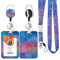 ID Badge Holder mit Lanyard, einziehbare ID Badge Card Holders Abnehmbare Hals Lanyard Strap mit Badge Reel und vertikale ID-Halter für Krankenschwester Studenten (Rainbow Starry Sky)