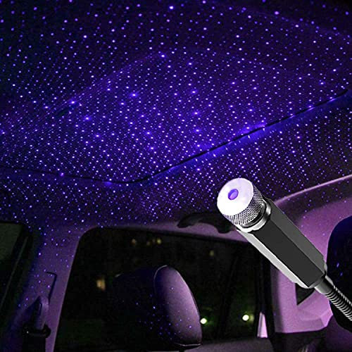 USB Nachtlicht, Mini Sternenhimmel Projektor Auto Lampe Nachtlicht Sternenhimmel Stern LED Sternen Projektor für Auto Innenraum Deko Innen Decke Schlafzimmer Party (Blau)