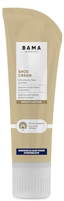Bama Shoe Cream mit Carnaubawachs für optimale Pflege - für Glattleder, genarbtes Leder und TEX-Materialien, mit Schwammaufträger, 75ml, Dunkel Blau.