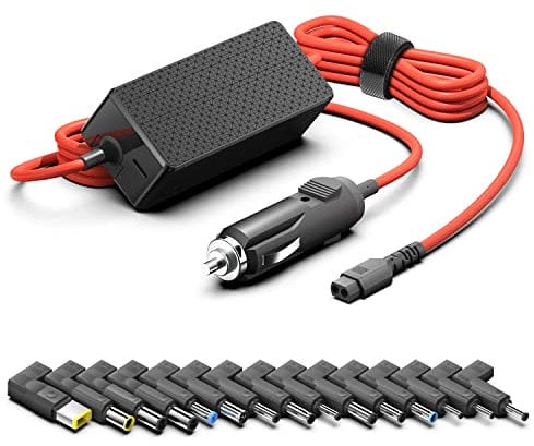KFD 118 W Car Charger, Universal Car Charger Cable for Asus Acer Chromebook HP Laptop Pavilion Compaq Dell Samsung Sony Toshiba IBM Medion LG 12V-24V Dual Port Car Charger Cigarette Lighter