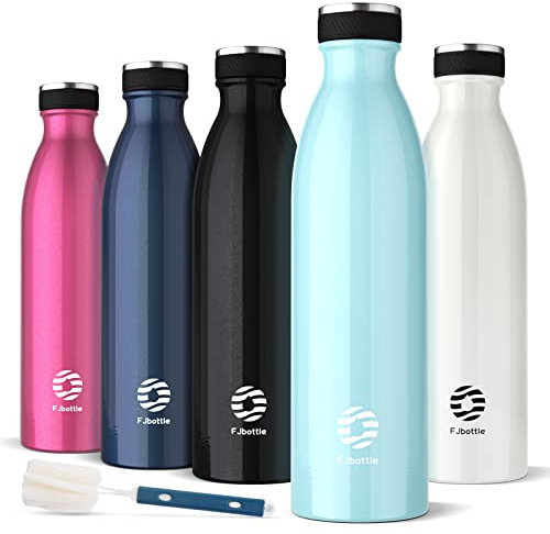 Fjbottle Gourde Isotherme 1L, Bouteille Isotherme Gourde Inox Bouche Standard Étanche, Sport Reutilisable sans BPA, pour Sport, Gym, Voyage