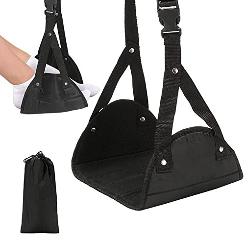 Repose-Pieds d'Avion Suspendu Pliable - Hamac Portable pour Voyage, Bureau, Dortoir - Accessoire de Confort