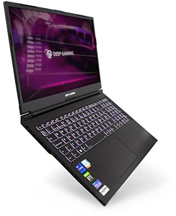 DeepGaming Nubian Pro 15 - Ordenador Portátil Gaming 15.6 FullHD 144Hz (Intel Core 7-250H, 64GB RAM DDR5, 2TB SSD + 4TB SSD, Nvidia RTX 5060 8GB, Windows 11 Pro) Negro - Teclado QWERTY Español