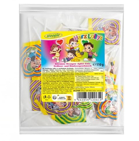 Woogie Herzlollys Herzförmige Lollies In Verschiedenen Geschmacksrichtingen 110g