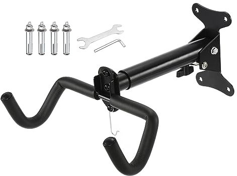 PATIKIL Bike Wall Mount for Garage, Wall Bike Hanger Adjustable Horizontal Bike Storage Foldable Bicycle Storage Hook for Garage Wall, Black