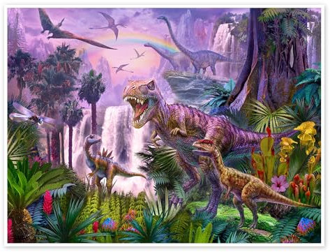 Dinos im Urwald Poster von Jan Patrik Krasny 80 x 60 cm Wandbilder Wanddeko