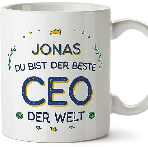 Mugffins Tassen Personalisierten für CEO Mann - Auf Deutsch - Beste der Welt - 11 oz / 330 ml - Individuell Anpassbar Geschenk Mitarbeiter