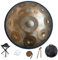 9 Noten 22 Zoll Handpan, D-Moll 432 Hz Stahltrommel-Schlaginstrument, Mandala-Musikdarbietung, handgefertigtes Heilmusikinstrument, Geschenk, Gold (Gold-Mandala 10 Töne) (Gold-Mandala 12 Töne)