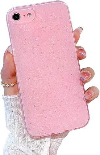 Ownest Compatible with iPhone 7 iPhone 8 iPhone SE Case, Glitter Bling Cute Phone Case for Women Girls Soft Twinkle Sparkly Protective Case for iPhone 7/8/SE -Pink