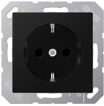 SCHUKO® A Steckdose schwarz matt (Referenz: Jung A1520BFSWM)