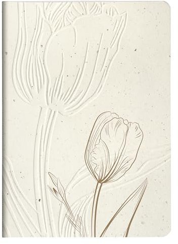 Clairefontaine 813066C - Notizheft Tulip paper, mit Fadenbindung DIN A5 14,8x1 cm, 32 Blatt, dots/punktkariert, 1 Stück