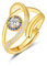 KINGWHYTE Evil Eye Ring 925 Sterling Silber CZ Einstellbare Gold Ring Finger Daumen Ringe für Frauen Evil Eye Schmuck Geburtstag Geschenke für Männer Frauen