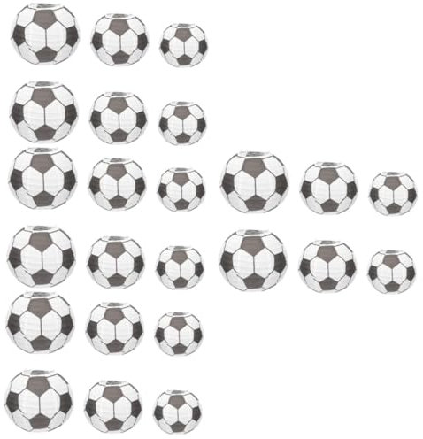 Uonlytech 24 Piezas Linterna De Papel De Fútbol Linternas De Papel Japonesas Deportes Linterna De Escena Linterna De Fútbol Lampara De Papel Portátil Objetos Decorativos Alambre De