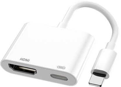 HDMI Adapter for iPhone and iPad to TV,1080P HDMI Cable Adapter Sync Screen Video & Audio Digital AV Converter with Charging Port for iPhone, iPad, iPod on HDTV/Projector/Monitor,No Power Need