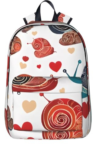 KDUBNJDS Reiserucksack, Laptop-Rucksack, Schulrucksack, Schulrucksack, Schultasche, Sekundarschule, leicht, Büchertasche, lässiger Tagesrucksack, Niedliche Schnecke, One size