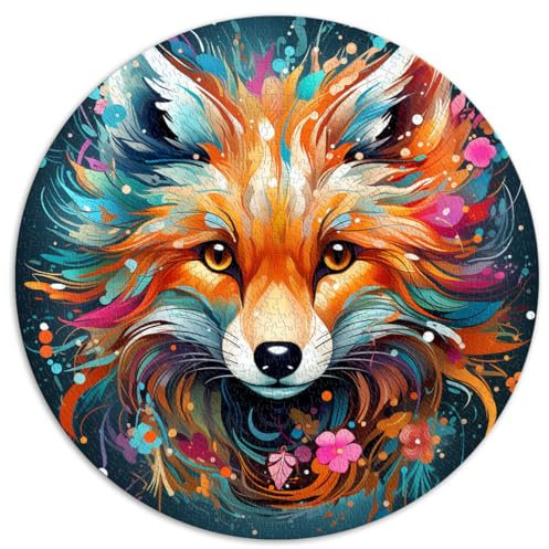 1000-teiliges Puzzle, Fuchstier, kreatives rundes Puzzle, für Erwachsene und Kinder, Papppuzzle, Lernspiel, Herausforderungsspielzeug. Größe: 67,5 x 67,5 cm