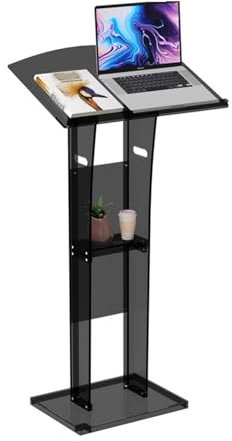 GMBAYUE Podium Ständer aus Acryl | Tragbare Kirchenkanzel | Moderne Rednerpulte für Schulklassenzimmer | Rednerpult für Hochzeiten, Konzerte, Professionelles Präsentationspodium