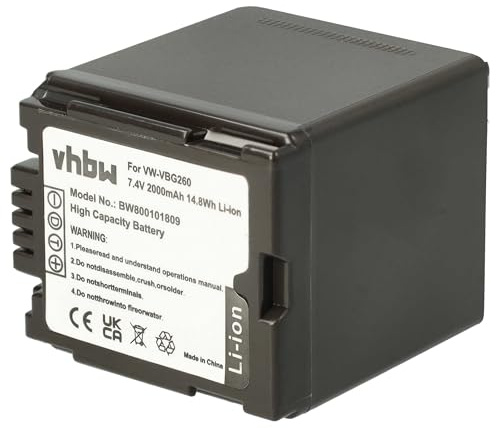 vhbw 1x Akku kompatibel mit Panasonic HDC-TM700 | NV-GS320, NV-GS330 Videokamera Camcorder (2000 mAh, 7,2 V, Li-Ion) + Infochip