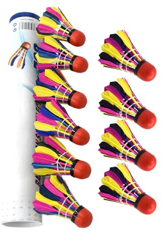 Outdoor Badminton-Feder, Badminton-Feder | Bunte Badminton-Schlagübung, 10 Stück Entenfedern im Freien und stabile Flugtrainingsbälle aus Gummi für die