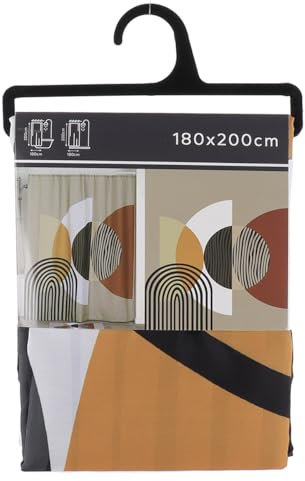 TENDANCE Rideau de Douche 180 x 200 cm déco Trendy Jaune et Terracotta