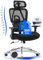 Fantasylab 3D Ergonomischer Bürostuhl 200KG Großer und hoher Bürostuhl mit 3D Weiches Kissen 4D Armlehnen Schreibtischstuhl Mesh Bürostuhl für Haus und Büro Atmungsaktiver Netz-Chefsessel