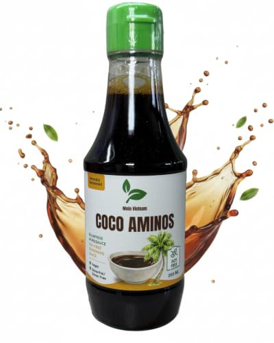 Sauce à base de noix de coco et d'aminos, d'origine du Vietnam - Alternative à la sauce soja - Végétalien, sans gluten, sans soja - Flacon de 200 ml