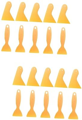 DECHOUS 20pcs Yellow DIY Glue Scraping Plate Handcraft Tools for Evenly Applying Glue Small Large Included Makrolon Material for Use