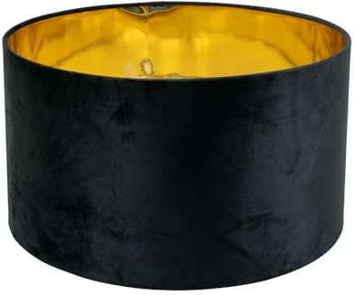 ValueLights | Reni Large Pendant Shade with Black Velvet & Gold Inner | Shades, Home Décor & Improvement Essential | 450mm Shade Width