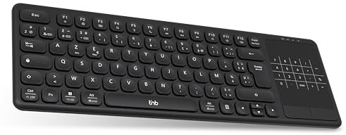 T'nB - Tastiera wireless ricaricabile, touchpad integrato, design ultrasottile, tasti multifunzionali, 13 scorciatoie - Nero