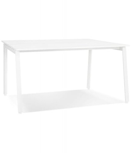 KADIMA DESIGN Besprechungstisch aus Holz und Metall | Konferenztisch mit großer Arbeitsfläche | Designertisch für Büroräume | Modern Weiß | 160x160x74,5 cm | Amadeus Square Kollektion
