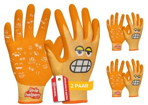 GEBOL Little Helpers Gartenhandschuhe, 2 Paar, Gr. 5, atmungsaktiv, EN388 | Für Beet, Rosen & Pflanzarbeiten, schützt vor Dornen & Erde, feines Tastgefühl, angenehme Passform, leicht zu reinigen