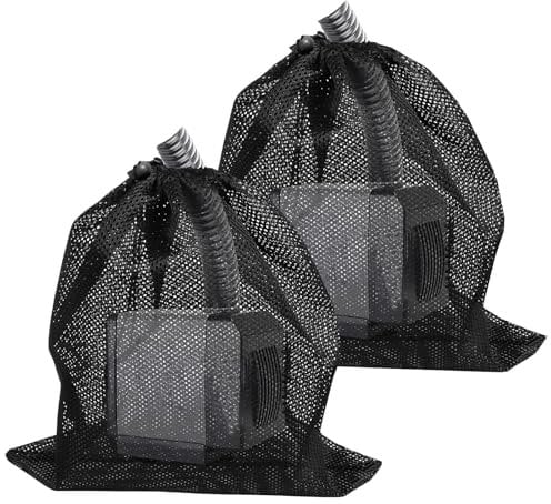 Oycjinxuan 2 Pcs Pond Pump Bag, Large Pump Barrier Bag, Black with Drawstring Pond Pump Filter Bag Mesh Drawstring Bags for Fish Ponds Filter Home Mesh Bags Drawstrings Accessory