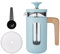La Cafetière Pisa 3 Cup Cafetière In Sky Blue, Durable Stainless Steel Frame and Plunger, Heat Resistant French Press With Stylish Natural Wood Handle, Versatile Coffee Plunger, 350ml