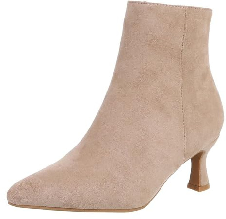 Ital Design Damen Stiefeletten mit Reißverschluss und Stilettoabsatz, spitze Form
