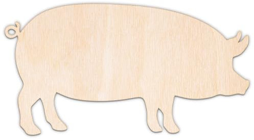 Creative Deco Personalisierte Holztiere aus Sperrholz 3mm | Schwein | 5-100 cm | Bauernhoftiere Tierfiguren zum Bemalen | Wanddeko Kinderzimmer | Lasergeschnittene Sperrholzausschnitte für Decoupage